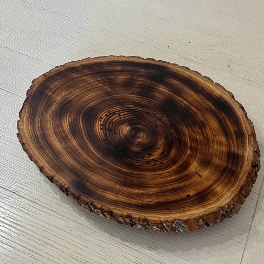 Rustic Wood Slice Riser-Plant Stand-Serving Platter Handmade - Picture 4 of 9